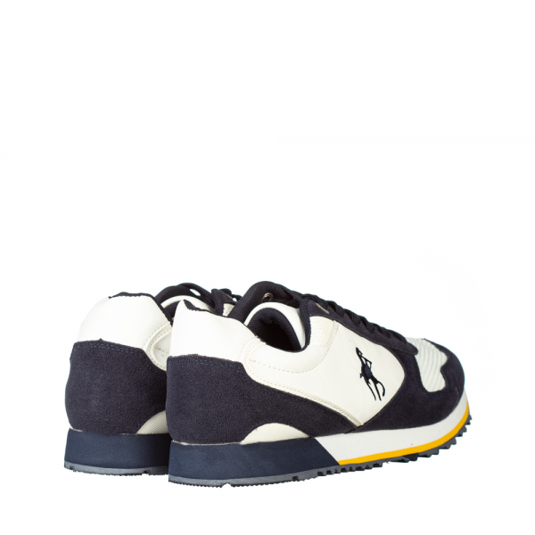 Ανδρικά αθλητικά παπούτσια Gionopol λευκά με μπλε, 4 - Kalapod.gr